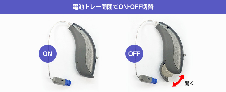 アクトス補聴器NR　電源ON/OFF